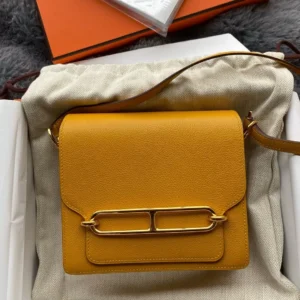 Hermès Roulis Evercolor Amber yellow Gold Hardware 18cm Full Handmade